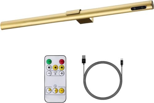 VIGMOJ Lampe murale LED rechargeable à LED avec télécommande tête pivotante avec 3 modes d'éclairage, dimmable avec minuterie pour peindre photo portrait