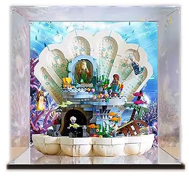 Acrylic Display Case for Lego Disney Royal Clamshell Set 43225 Showcase, Protect & Decorate Your Masterpieces with Dustproof Storage,Gifts (Background B)