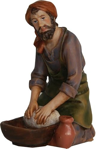 FADEDA Töpfer/Höhe:9 cm/handbemalt/detailgetreue Krippen Figuren - Weihnachten Tisch Dekoration Krippe Zubehör