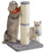 Feandrea Cat Scratching Post, 53 cm Tall Cat Scratcher for Kittens, Small and Medium Cats, Furniture Scratching Deterrent Sisal Scratch Pole, Spring Pompom with Built-in Bell, Dove Grey PCA023G01