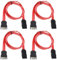 VGOL 4pcs 50cm SATA Extension Cable, 7-pin Male to Female, Red, Data Transfer, Compatible with Hard Disk Drive, Optical & Other SATA Interface Devices