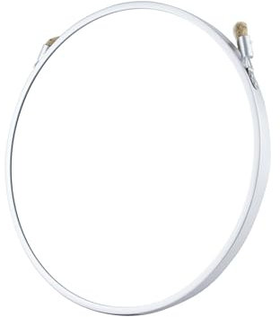 IDEËN Miroir mural rond minimaliste avec corde (argent, 30,5 cm)