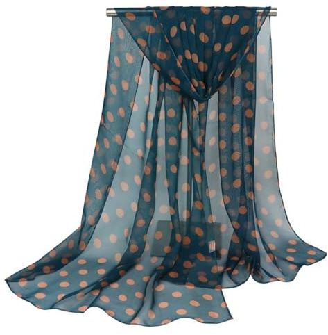 Punkte Georgette Schal Damen,Halstuch Tuch,Schal Scarf 160x50cm,Lang Weich Schal Stola für Abendkleid,Bräute Brautjungfern Hochzeit,Festlich,für Frühling Sommer Ganzjährig,Dunkelgrün