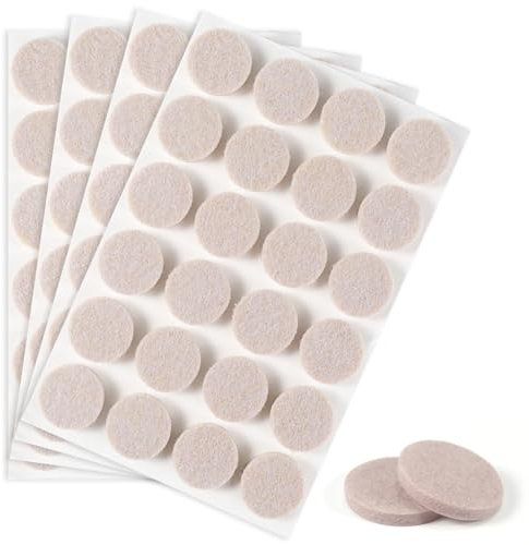 moinkerin 96 Stücke Filzgleiter Selbstklebend 20mm filzgleiter für stühle 5mm Dicke Möbel Filzgleiter für Möbelfüße Stuhlbeine, Hartholzböden(Beige,20mm)