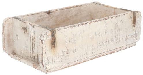 Novaliv Holzkiste Vintage Weiß 30 x 15 x 10 cm Alte Ziegelform Holz EIN KAMMER Allzweckkiste aus recyceltem Altholz Jede Form EIN Unikat - Geschenkkiste