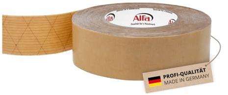 Alfa 2x Rubtac50 – Doppelseitiges Sockelleistenklebeband aus Kautschuk | Profi-Qualität- Extrem hoher Klebstoffauftrag - Doppelseitig aggressiv klebend - Hohe Weichmacherbeständigkeit