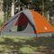 Annlera Campingzelt Grau und Orange Zelt Familie Großes Zelt Campingzelt 6 Personen Wasserdicht Familienzelt Ideal für Campen & Festival 348x340x190 cm