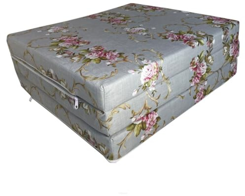 FORTISLINE Klappmatratze 195x60x9 cm, 3-teilige Faltmatratze H2, Gästematratze und Reisematratze mit waschbarem Bezug, Schaumstoff, Oeko-TEX, hergestellt in der EU W389_35_XM