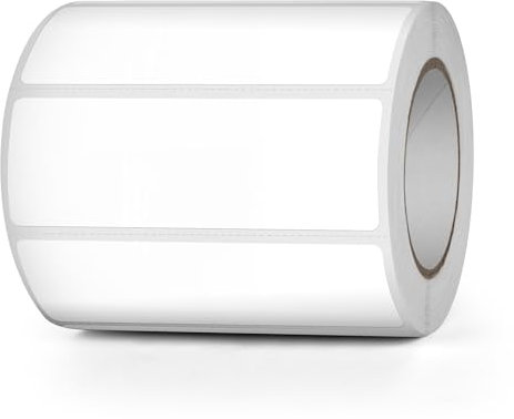 YIKIADA Weiß Thermoetikett Vinyl 25 × 76 mm Rolle Rechteck Selbstklebend Adressaufkleber Wasserdicht Beschriften Name Aufkleber für Barcode QR Code UPC 500 Stück
