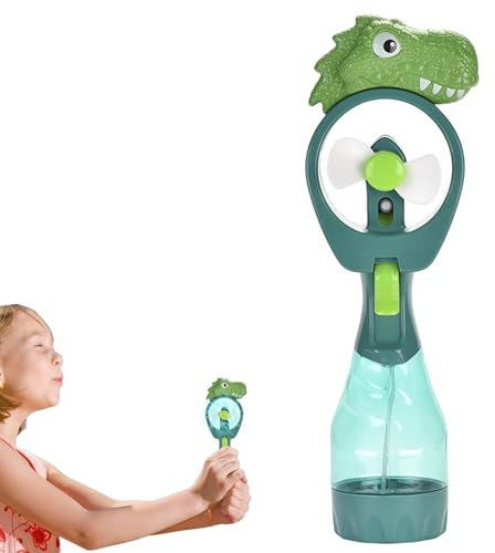Lesunbak Ventilador de nebulización de agua, ventilador de nebulización de agua con diseño de dinosaurio, ventilador portátil de mano con niebla, ventiladores de niebla de agua silenciosos para viajes