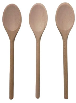 Cuchara de Madera Saludable para Cocina 3 Piezas- Cucharón Antiadherente y Antiarañazos para Revolver Sopa, Servir Ensaladas y Más - Utensilio de cocina Duradero y Fácil de Usar