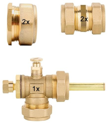 5tlg. Kollektor-Verbinder Set Ø 22mm für 2 Solar Kollektoren Verbinder T-Stück Blindstopfen