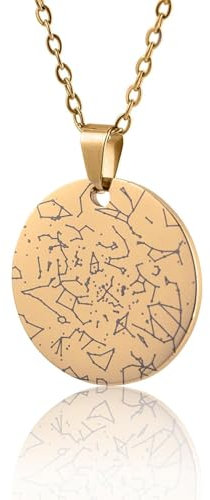 Benutzerdefinierte Sternenkarte-Halskette. Personalisierter Sternenkarten-Anhänger, der den Nachthimmel nach Datum und Ort zeigt. Geschenk zum Jahrestag, Geburtstag oder Muttertag für sie.