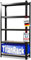 etm Schwerlastregale – Garage, Keller, Werkstatt - Steckregal, Lagerregal, Kellerregal - Hohe Traglast & Verstellbare Böden (Schwarz, 150 x 75 x 30 cm)