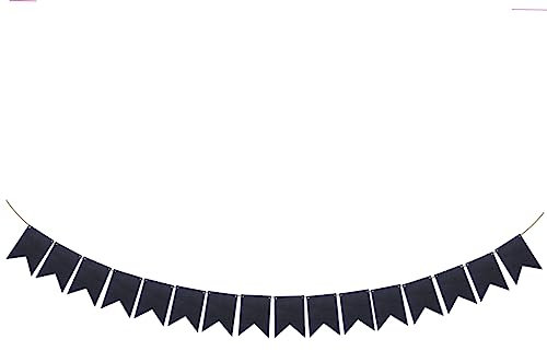 ABOOFAN 16 Stück Tafel-DIY-Banner hochzeitsideen Hochzeitsparty Dekoration Party partydekoration Party Decoration Tafel-Banner-Schild Tafel hängendes Banner Tafel Wimpel Hölzern Black