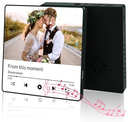 Personalised Music Fridge Magnet, Custom Recordable Music Fridge Magnet, Personalised Photo Gifts for Girlfriend Boyfriend, Musical Fridge Magnets for Anniversaries Birthday (Style 3)