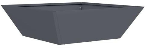 vidaXL Maceta Cuadrada de Metal Antracita de, Ideal para Usar Dentro y Fuera de casa. Grande, Mide 50 x 15 cm, aguanta los Rayos UV, es Duradera y Tiene un diseño Moderno, Jardines y p