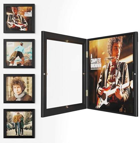 Emfogoo 4er Pack Vinyl Schallplatten Rahmen, Vinyl Wandrahmen Album Rahmen für 12x12 Zoll LP Album Cover Display (Schwarz)
