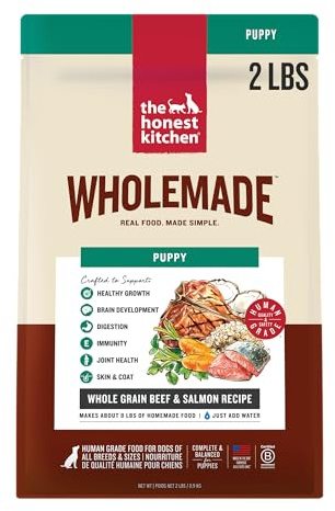 The Honest Kitchen Human Grade Wholemade™ Whole Grain Beef & Salmon Dehydrated Puppy Dog Food, 2lb Bag (Makes 8lbs)