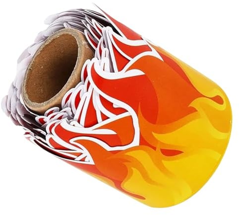 Künstliches Feuer Papier Bordüre, Rot Orange, 7,5cm X 10m | Klassenzimmerdekoration zum Thema Feuer, Feuerwehr Zierleiste für Feier und Deko