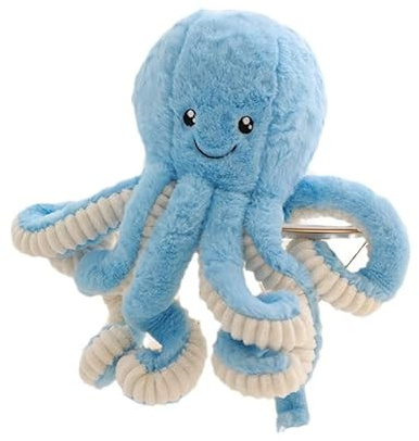 Bankeep Plüschtier Oktopus, Oktopus, Kuscheltier, Tintenfisch, Plüschkissen, lustiges Geschenk für Kinder, blau (18 cm)