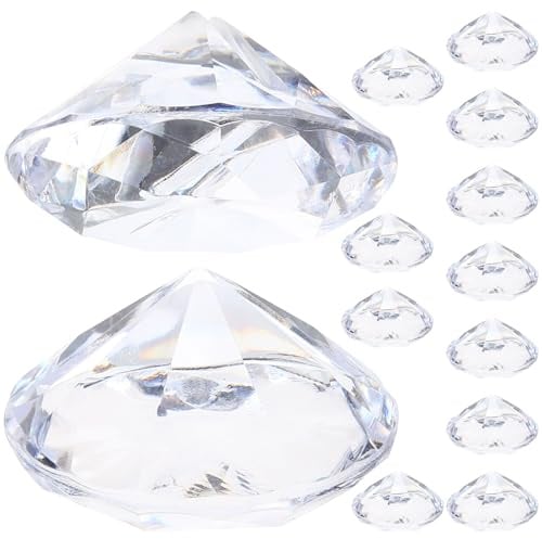 FOYTOKI 12 Stück Platzkartenhalter aus Acryl in Kristalloptik mit Kreativem Diamant Design Leichter und Dekorativer Kartenhalter für Hochzeitsfeiern und Jubiläumspartys