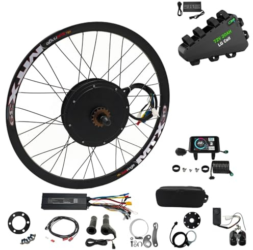 20–29 MTX39 E-Bike Hinterrad Umbausatz, MTX39，72V 3000W Nabenmotor Kit mit 72V 20Ah Dreiecksakku (26 Zoll Hinterrad)