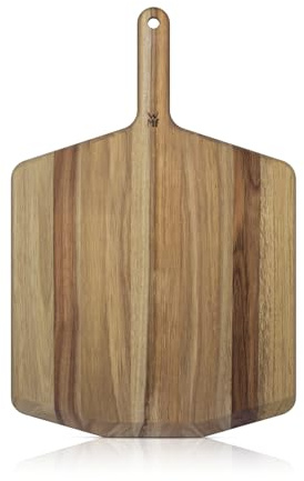 WMF Pizzaiolo Pro Akazien-Schneidebrett, extra großes Pizzabrett 55×36,5×1,8 cm, für große selbstgemachte Pizzen (36cm), ergonomischer Griff, messerschonend langlebiges Premium-Akazienholz, 0415720011