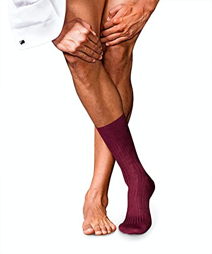 FALKE Men's No. 7 M So Wool Plain 1 Pair Socks, Red Barolo 8596, 7-8