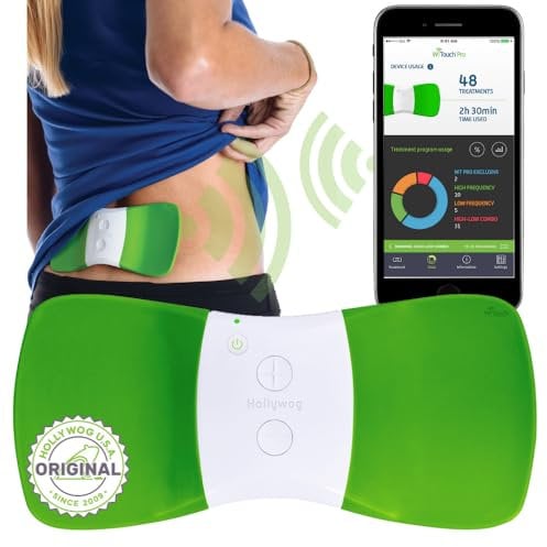 Hollywog WiTouch Pro TENS Machine for Back Pain Relief, Includes 3 Pair of Reusable Gel Pads