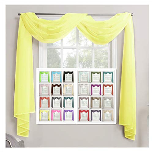Megachest, maßgeschneiderter Voile-Querbehang, 26 Farben zur Auswahl, Voile Polyester, gelb, 57X118(145cmX300cm)