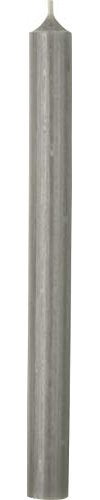 IHR Kerze, zylinderförmig, 25 cm, einfarbig, grau, 25cm x 2.2cm, unparfümiert