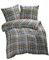 ETÉREA Bettwäsche Set 4-teilig Urban Flausch Kariert - 100% Baumwolle - 2X Bettbezug 135x200cm + 2X Kissenbezug 80x80cm - Weiche Bettwäsche 135x200cm 4 teilig - OEKOTEX Made in Green - Blau