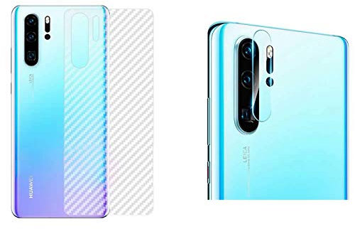 superior ZRL® 2.5D [2Pcs 7.5H 2.5D Zurück gehärtetes Glas-Kamera-Objektiv-Schutz-Schutzfilm + 2Pcs Kohlefaser-Rückseitenfilm] HD Clear Ultra Thin Schutzfolie für Huawei P30 P30 Pro P30 Lite