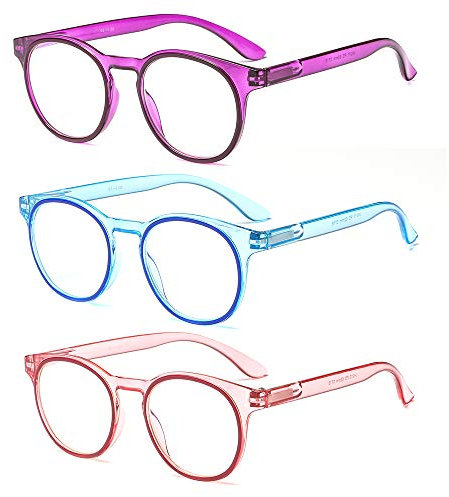 Suertree Blaulicht Brille 3pcs Blaulichtfilter Lesebrille Computerbrille Sehhilfe Augenoptik Lesehilfe für Damen 0.0X JH211