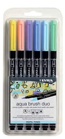LYRA Aqua Brush Duo, 6 Pastellfarben im Set