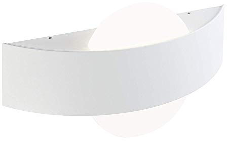 Vetrineinrete® Applique da parete led 8 watt doppia emissione di luce up e down lampada da interni bombata con pannello in vetro opaco illluminazione casa (Luce bianca 6500k) P70