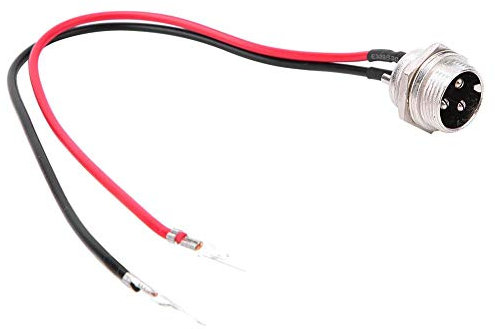 Keenso Ladeanschluss mit 3 Pins, 2 Drähten, Ladeanschluss für Elektroroller, 6 Stück, für Akku-Ladegerät für Elektroroller