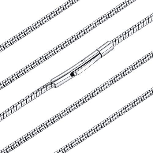 FaithHeart Edelstahl Halskette für Herren Damen 2mm breit Schlangenkette 55cm lang Kette mit Geschenkebox für Freundin Mama Vater