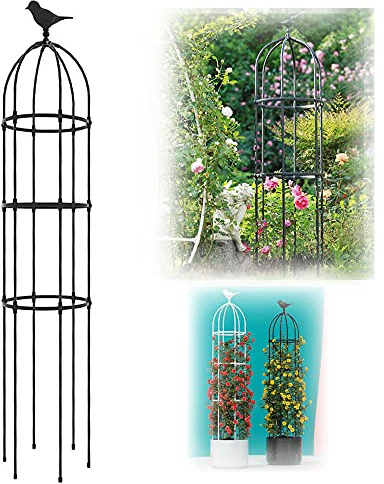 NWHJ Rankturm für kletterpflanzen Metall Rankobelisk Rosensäule 180x50cm, 230x50cm,330x50cm, Garten Vertikale Deko, Freistehend
