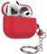 JUST4YOU CS_HD_AP3_RD Schutzhülle für Apple AirPods der 3. Generation, mit Schlüsselanhänger, dünn, schlankes Design, Rot matt