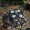 Lazy Susan 88 cm Runder Mia Gartentisch in Antik Bronze mit 4 April Stühlen, Ohne Sitzkissen | Nachhaltiges Sandguss-Aluminium | Wetterfest | Rostfrei | Wartungsarm | 3 Jahre Garantie