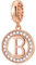 CHAWIN Initial B Letter Charm, Alphabet Rose Gold, Authentic 925 Sterling Silver Charm for Pandora Bracelets, Necklace, Circle Dangle Gift for Women, Girls, Sparkling Clear Stones