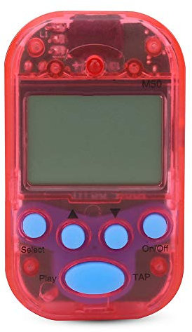 Digital Metronom, Mini LCD Portable Multifunktions-Clip auf Beat-Tempo Beat Tempo Elektronisches Ansteckmetronom Taschenmetronom für Saxophon Klavier Violine Gitarre Musikinstrumente Flöte(rot)
