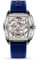 CIGA Design Automatik Uhr Herren - Z Serie Armbanduhr Tonneau Mechanische Skelettuhr Edelstahl Saphirglas mit Leder- und Silikonarmband(Blau)