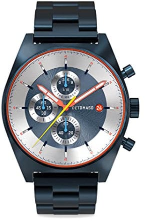 DeTomaso D10 Chronograph Limited Edition Blue Herren-Armbanduhr Analog Quarz Stainless Steel Dunkel Blau
