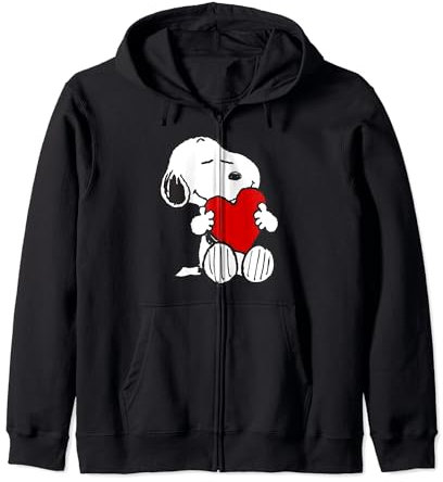 Arachidi San Valentino Snoopy Abbracciare Cuore Felpa con Cappuccio