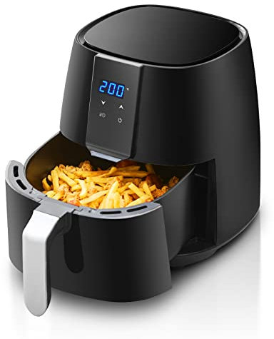TUKAILAi 3.8L Digital Air Fryer 1450W Power with Rapid Air Circulation, 60-Minute Timer and Fully Adjustable Temperature Control for Healthy Oil Free & Low Fat Cooking, Nonstick Basket