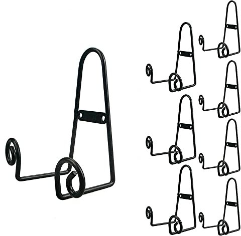 YY YEARCHY Plate Stand Holder for Wall 8 Pieces Hanging Display Rack Art Hanger Metal Easel Photo Holder Books Bowls Platters