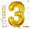 Smlpuame 102cm Folienballon Zahlen Luftballon 0-9 Geburtstag Golden Große 3 Ballons für Geburtstagsfeier Feierdekorationen, Heliumfolien Zahlenballons für Hochzeitstag